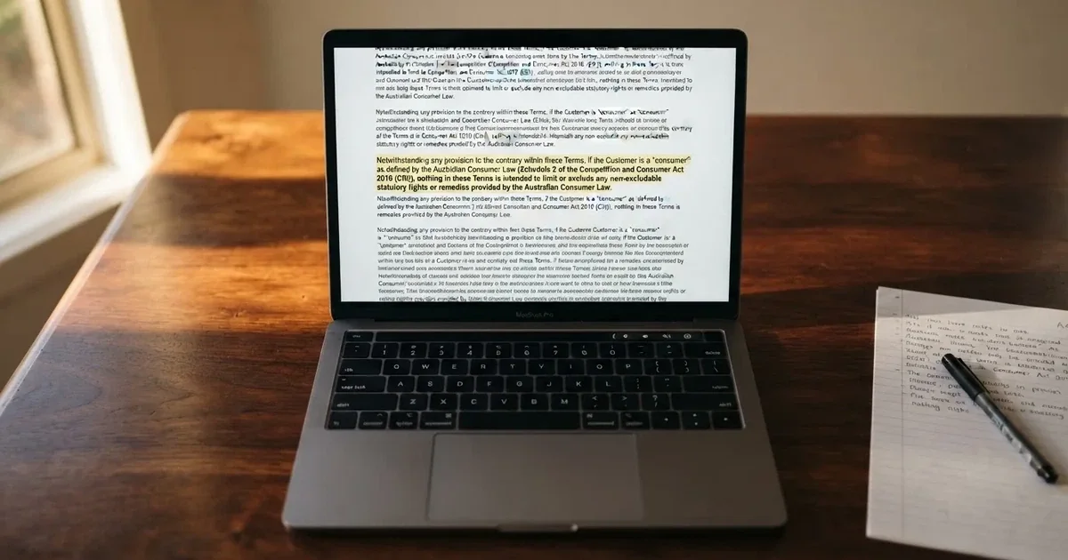 A laptop screen showing a terms-and-conditions page with wagering requirements highlighted.