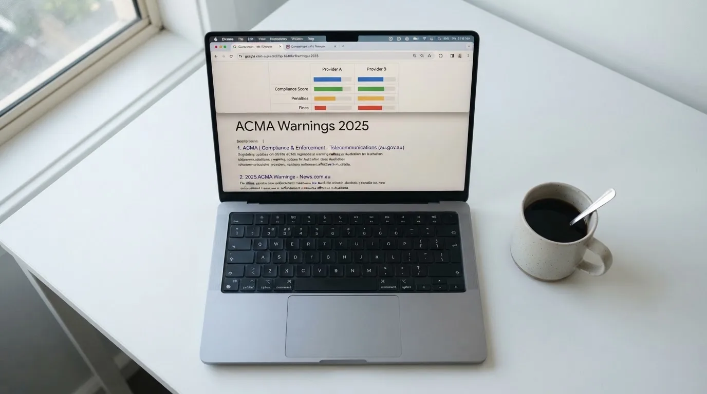 A laptop screen split between two browser tabs, one showing a comparison table and the other a search results page.